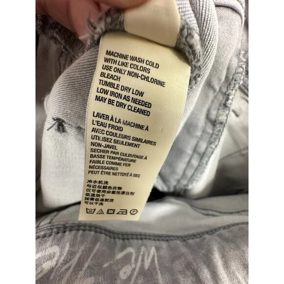 Free People We The Free Jeans Women 28 Gray Denim Paint Splatter Raw Hem Skinny - Picture 11 of 13